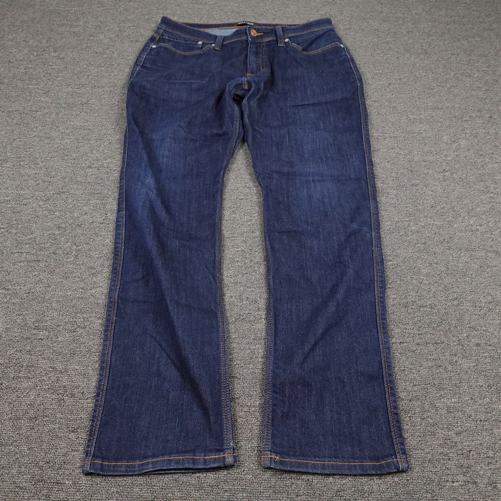 DU/ER Jeans Mens 36x31 Blue Dark Wash L2X Relaxed Taper Stretch Denim Pants